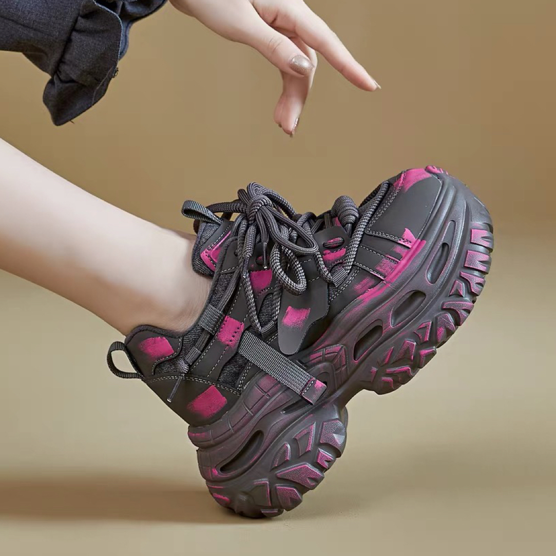 内增高老爹鞋女2026新款秋冬加绒厚底运动鞋10CM小个子巨好看鞋子