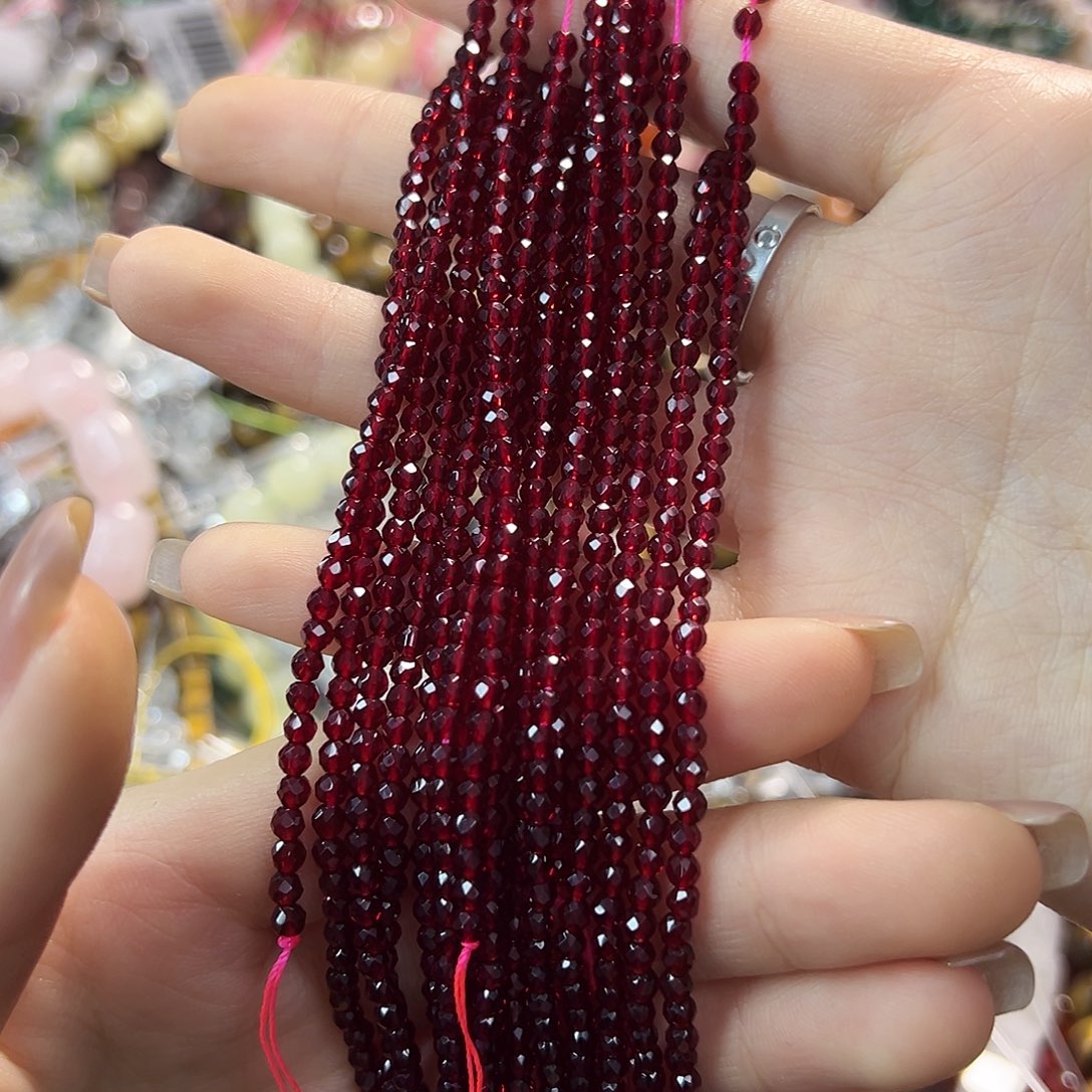 玛瑙/玉髓合金珠宝半成品紫牙乌石榴石卡3两条