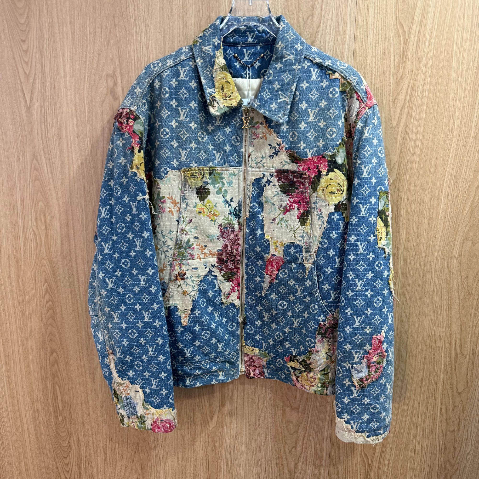 未使用 LouisVuitton/路易威登 花卉Logo图案牛仔外套52码