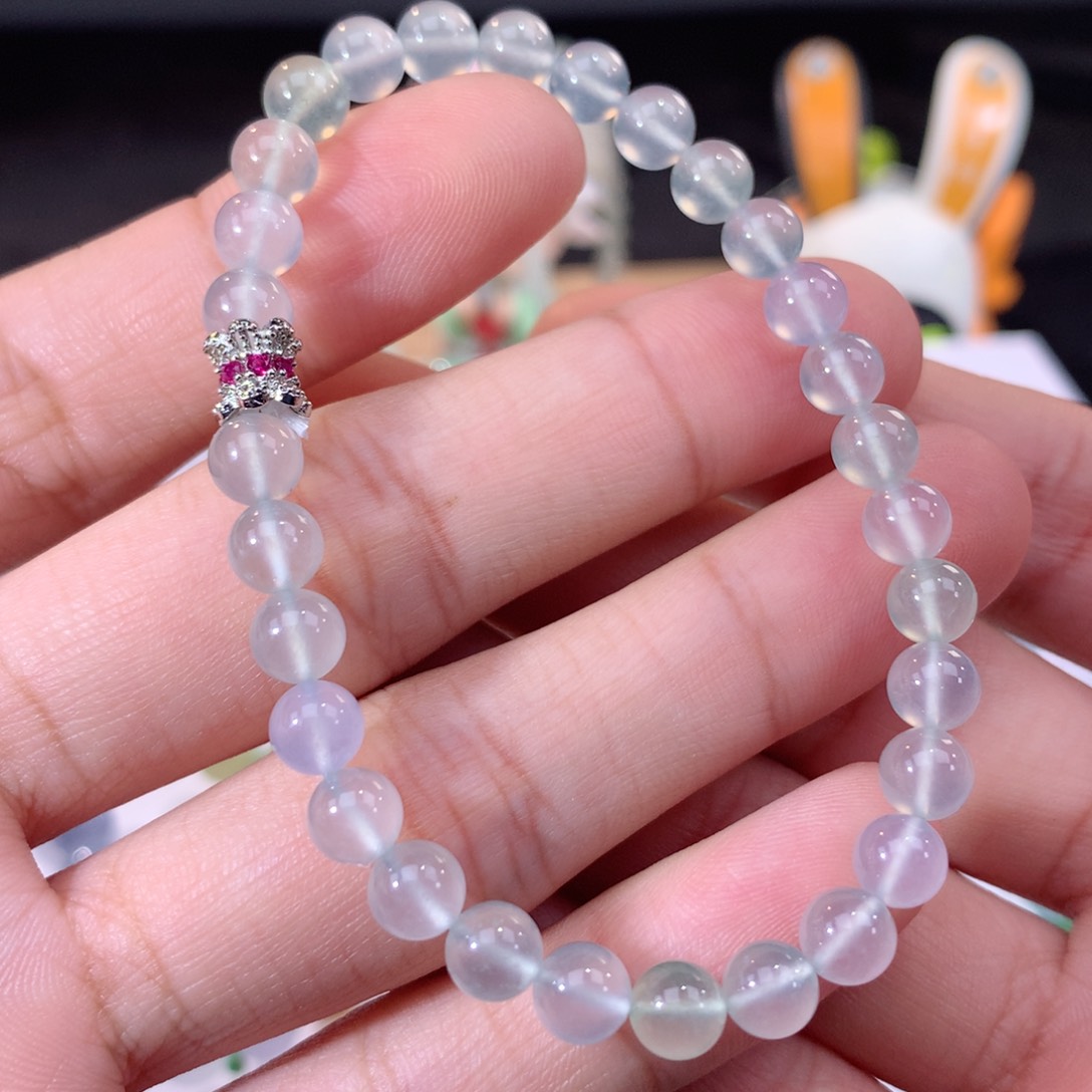 翡翠手链未镶嵌卡6m m