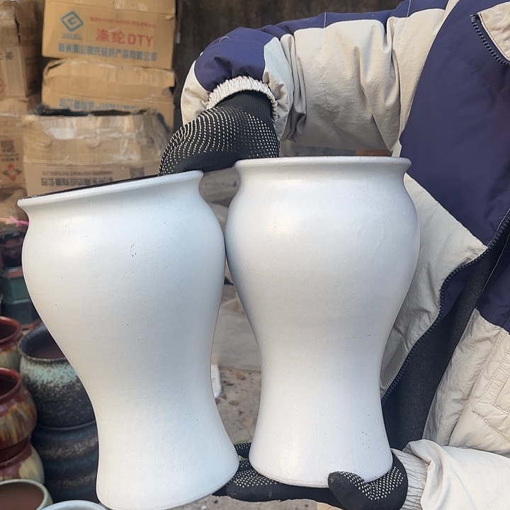 紫砂茶碗白两个口径15高度27