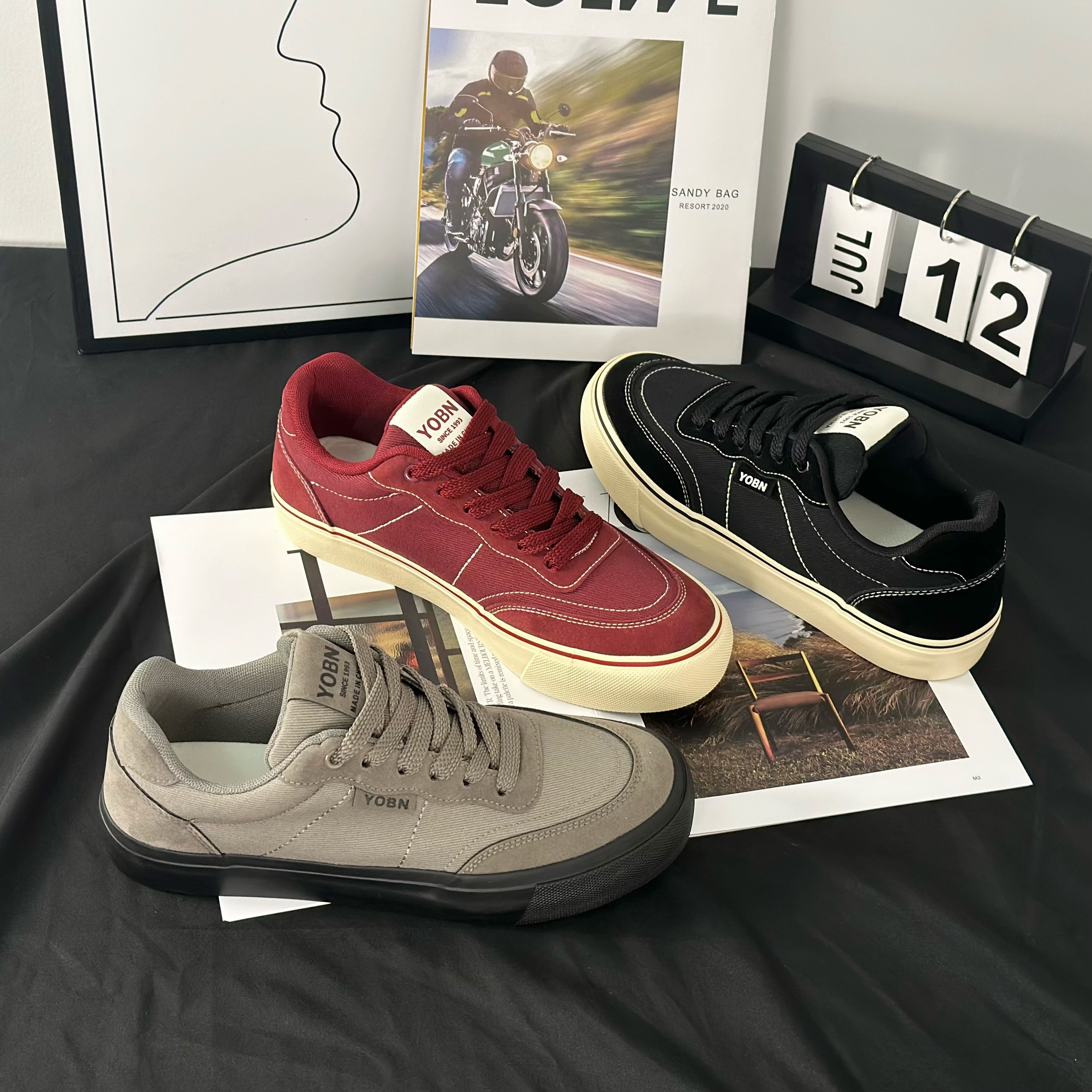 【牧小梵】2025男鞋百搭潮流板鞋秋冬新款复古厚底休闲轻便板鞋