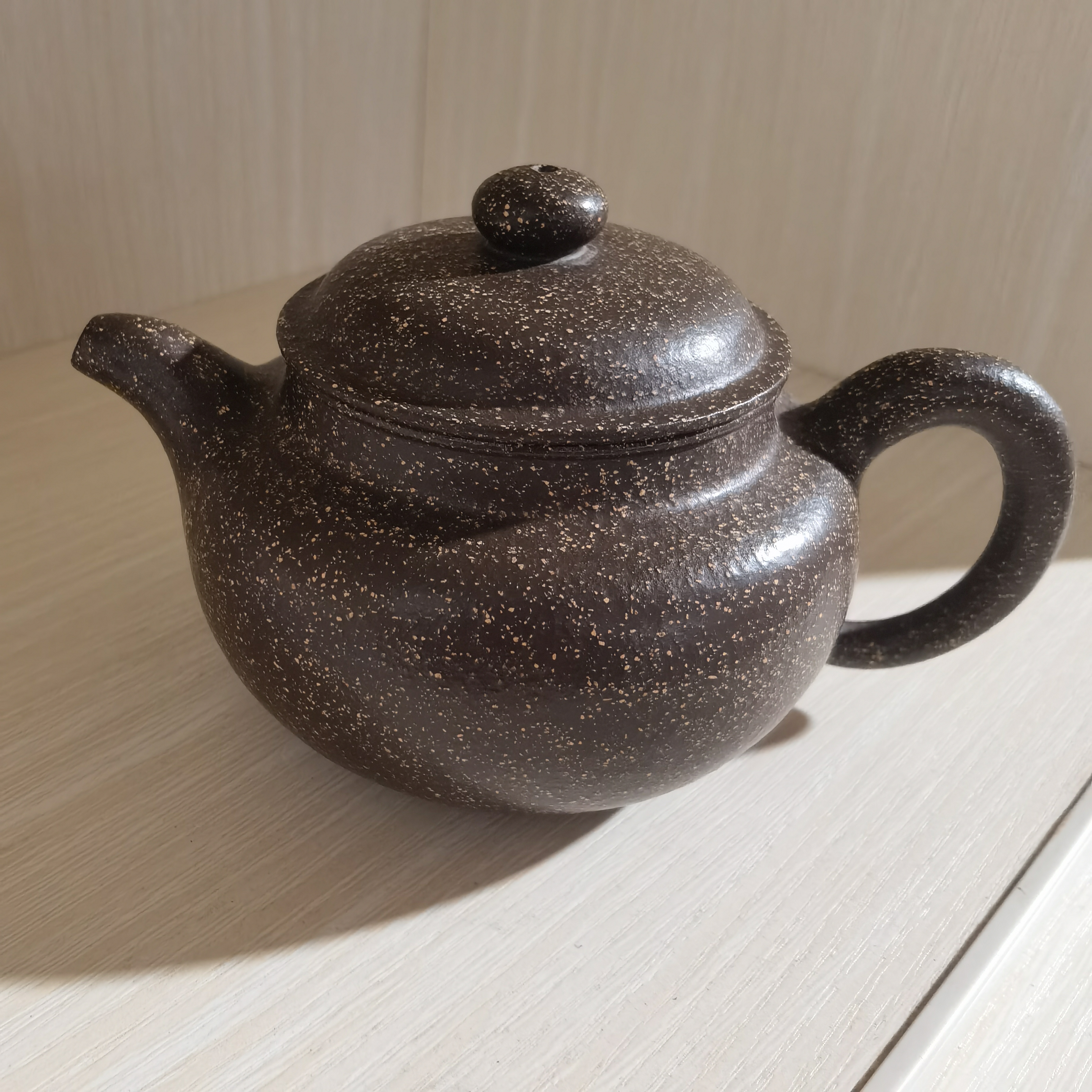 粗纱仿古壶，老紫泥，300毫升容量