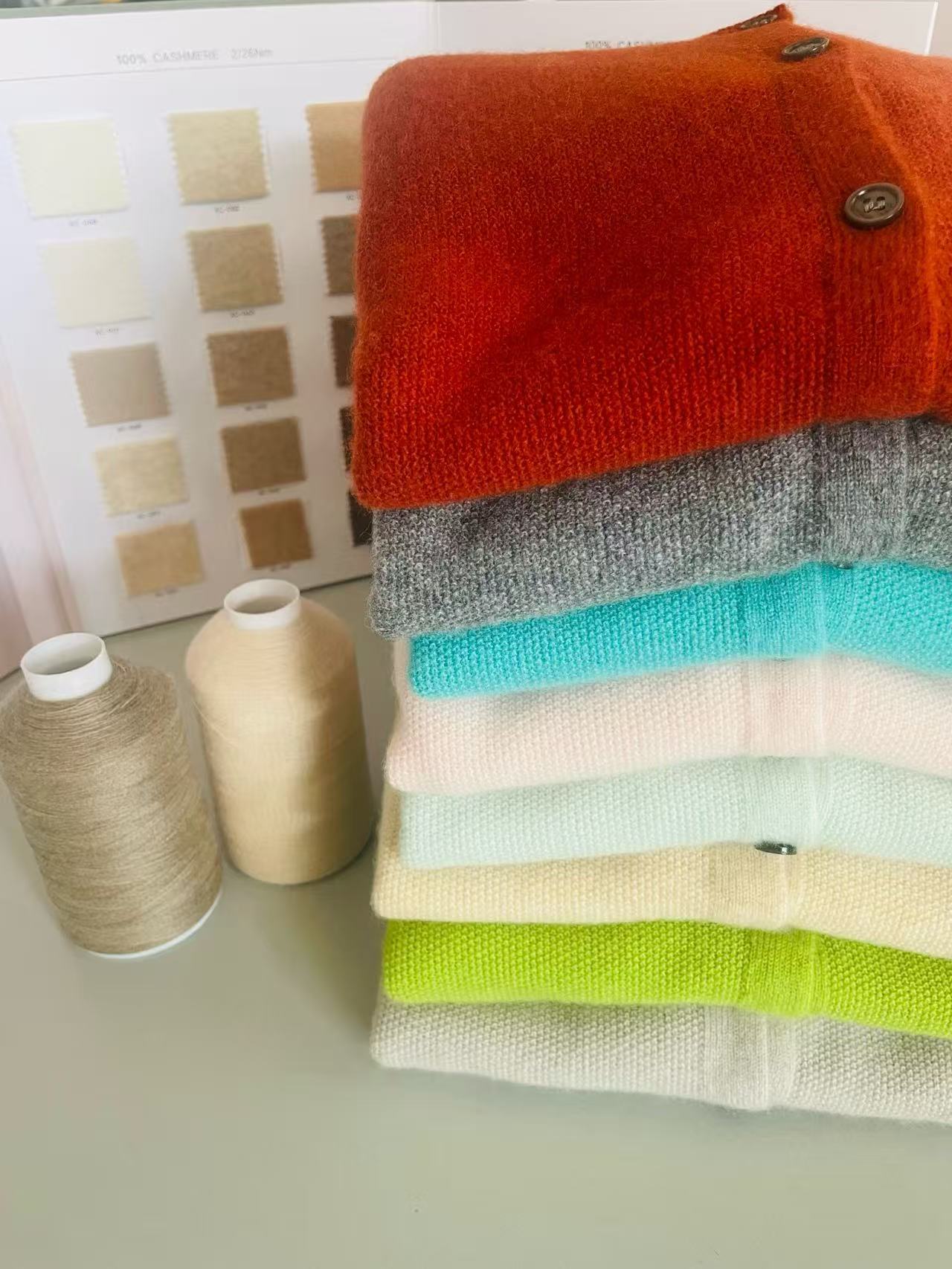 毛针织衫百搭加绒薄款一线桂花领开衫