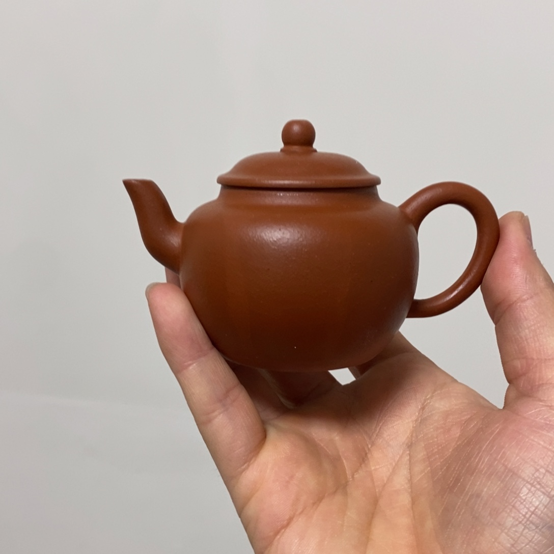 紫砂茶壶 90毫升朱泥手工宫灯