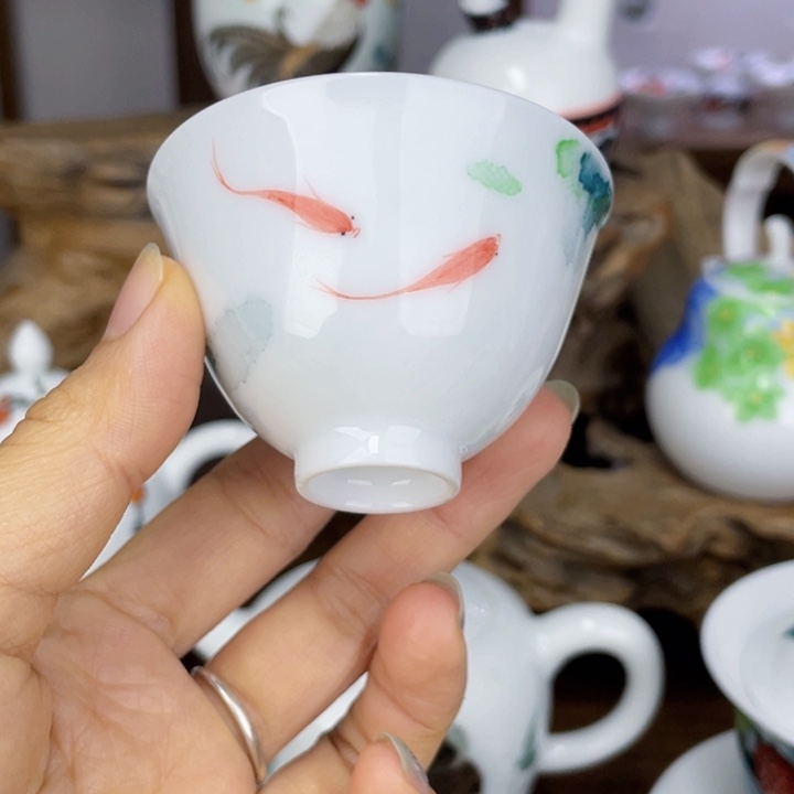 杯主人杯手绘釉下彩