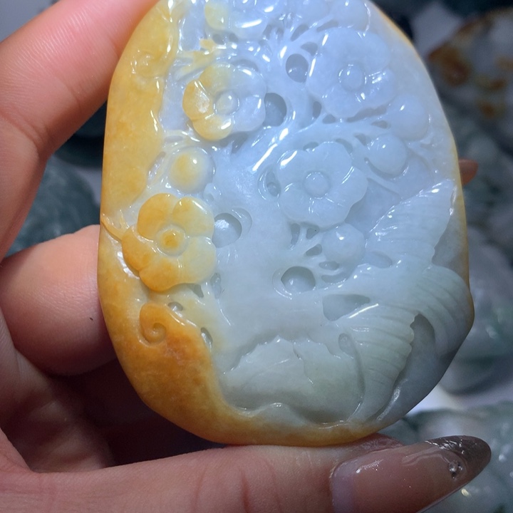 翡翠未镶嵌颈饰保真天然A货翡翠