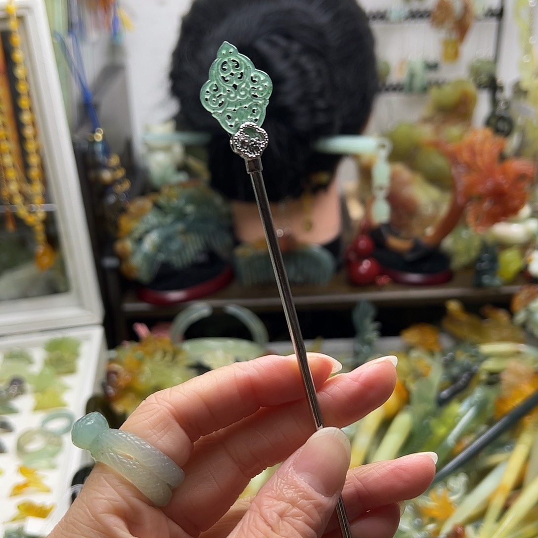 翡翠发饰合金发簪