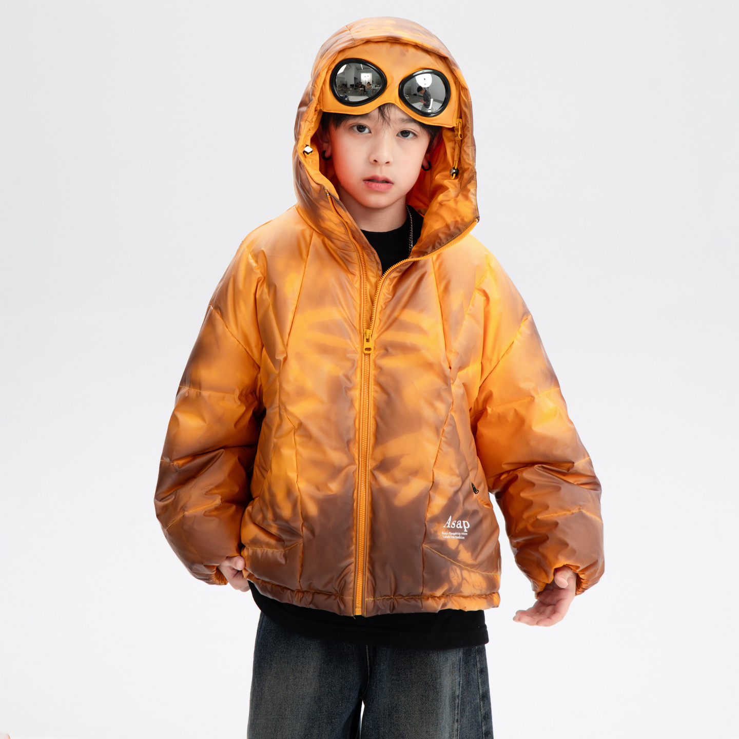 男童冬季户外滑雪羽绒服2025新款儿童男孩运动防寒外套