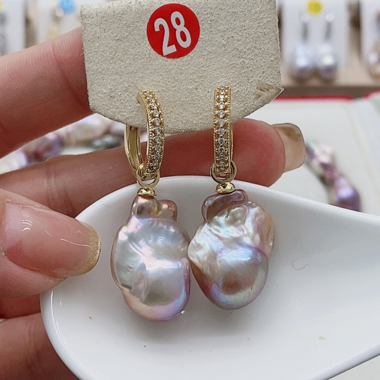 【闪购商品】淡水珍珠耳饰银S925镶嵌