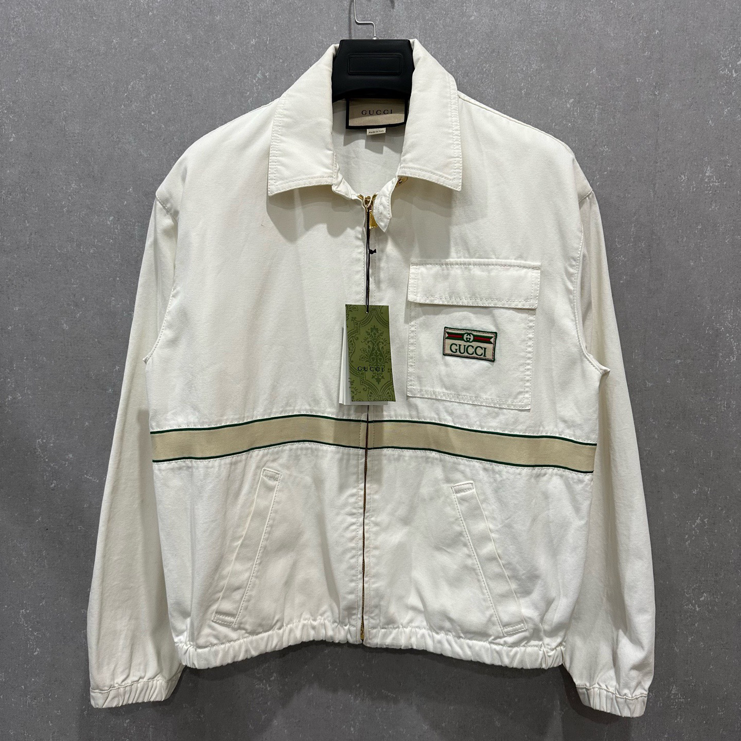 未使用 GUCCI/古驰 复古织带双G徽标logo夹克外套 44码/006902