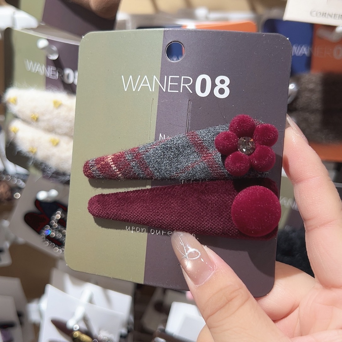 非金属红色小花格纹ab掰掰