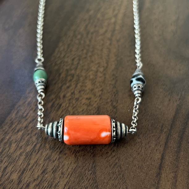 链子925银 正品旭日吊坠项链锁骨链蒙古民族风纯手工本年礼物3800