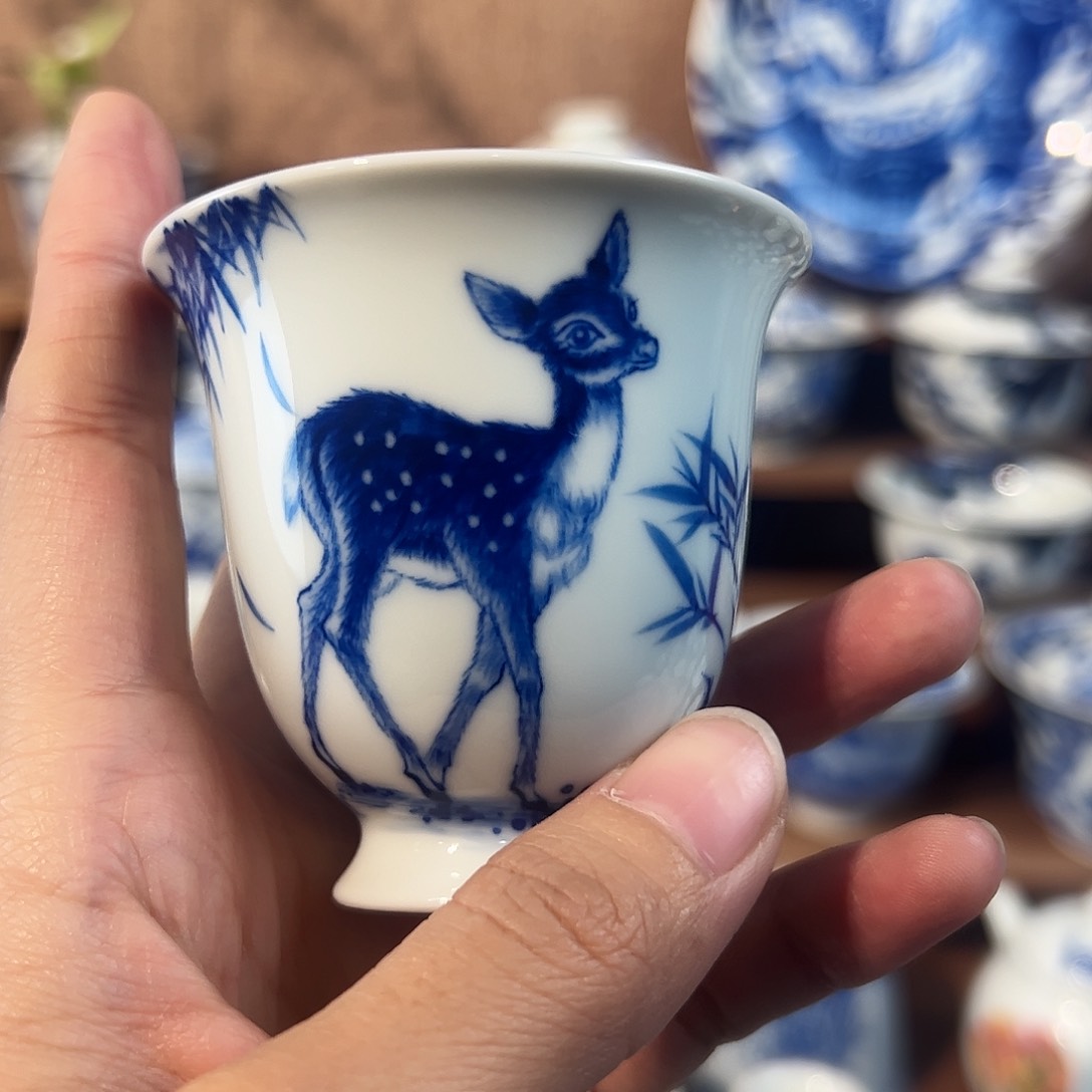 拾藝致物梅花鹿闻香杯