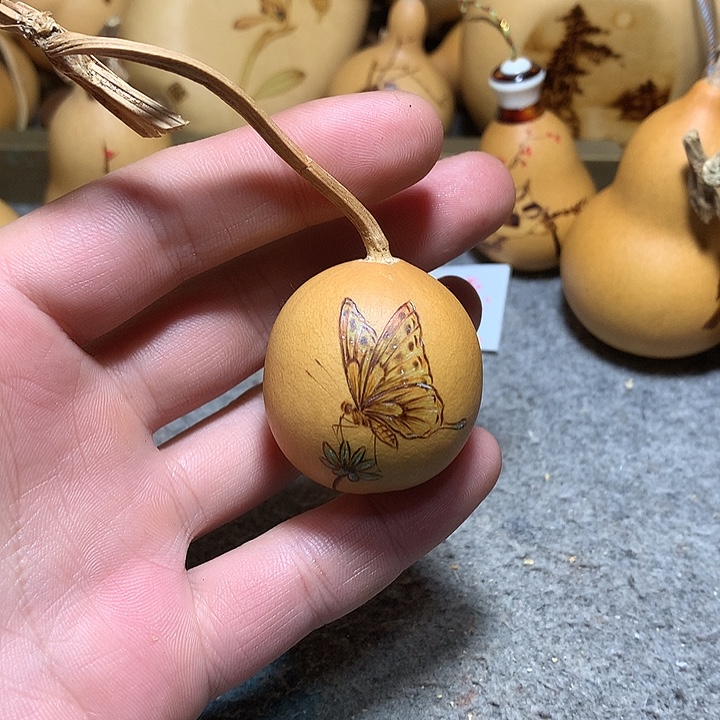 木烙画小葫芦蝴蝶