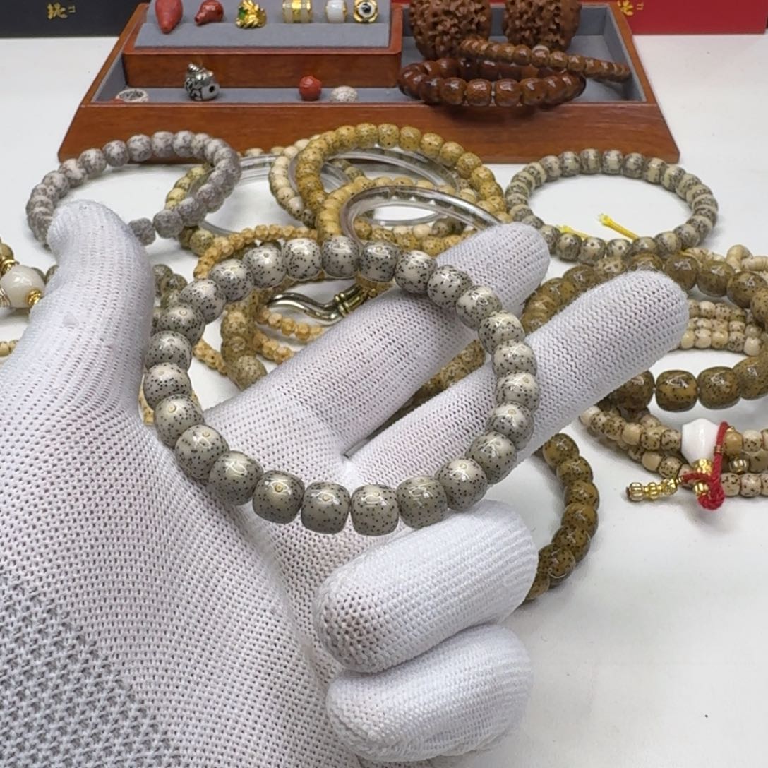 星月菩提手串39尊宠糯冰月留白针尖星9左右桶单圈