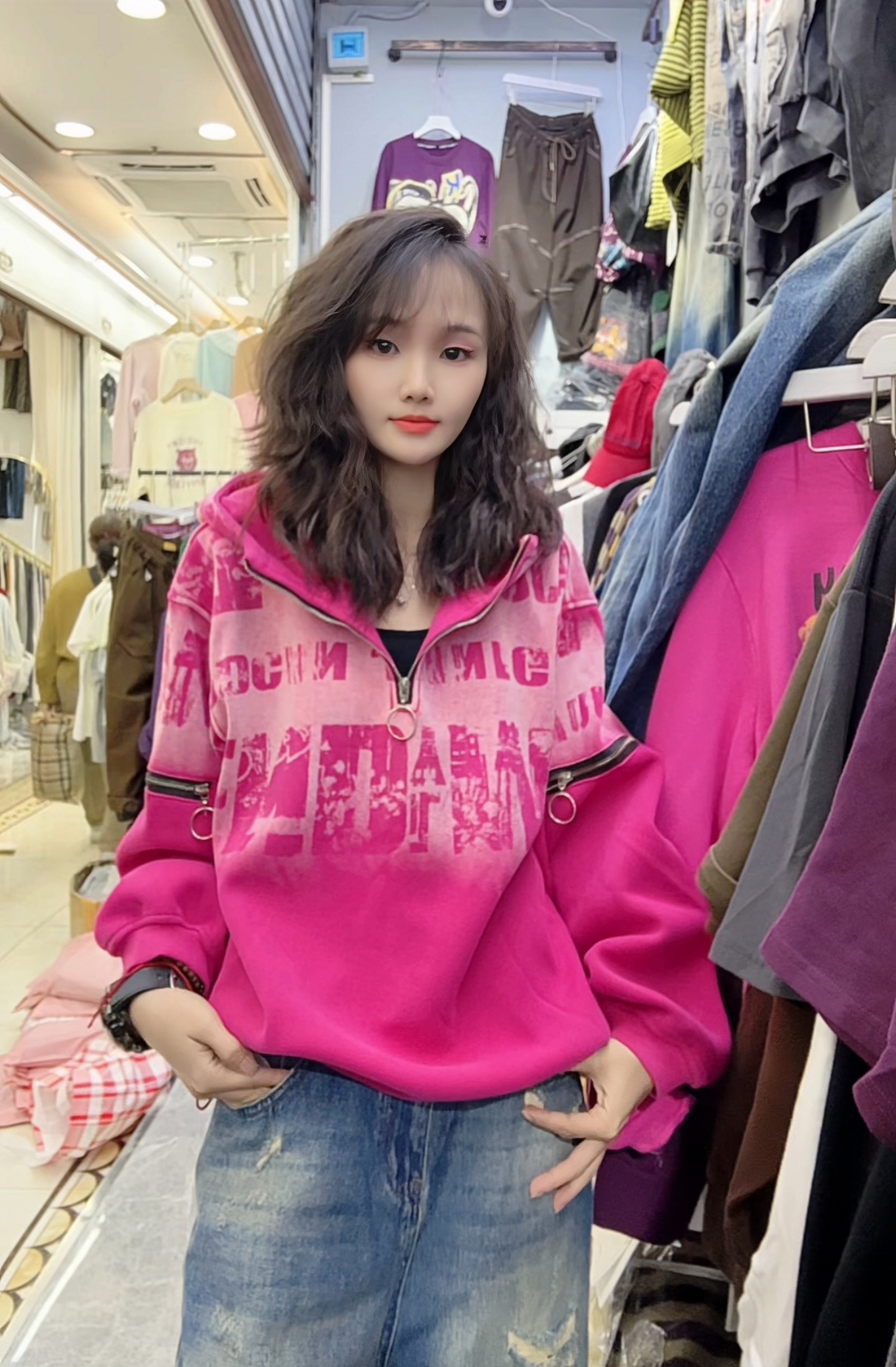 秋冬新款潮牌个性重工水洗纯棉休闲宽松字母卫衣6232