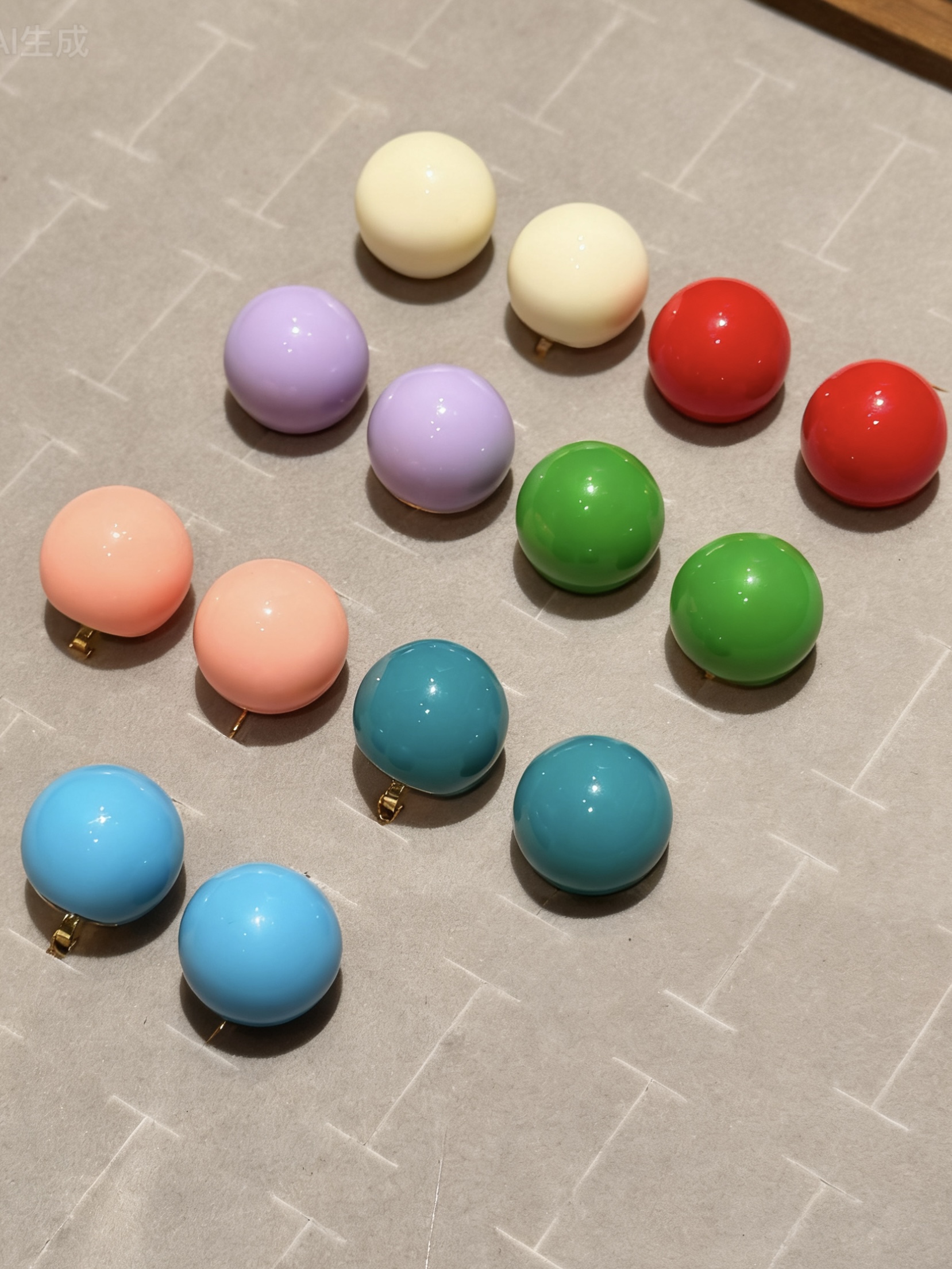 合金耳饰 几何纯色日韩简约风女圆球耳钉百搭气质耳饰E102331