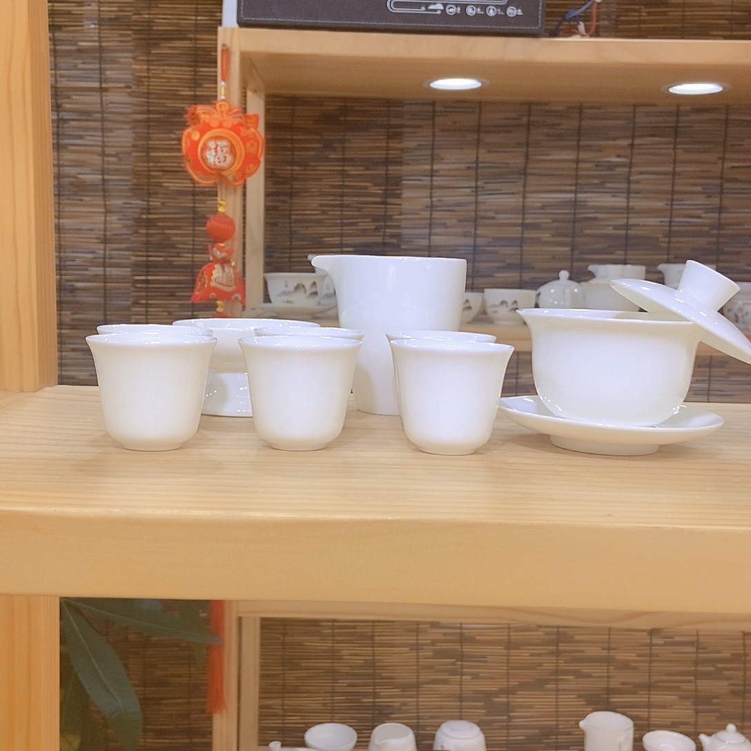 羊脂玉瓷茶具套装