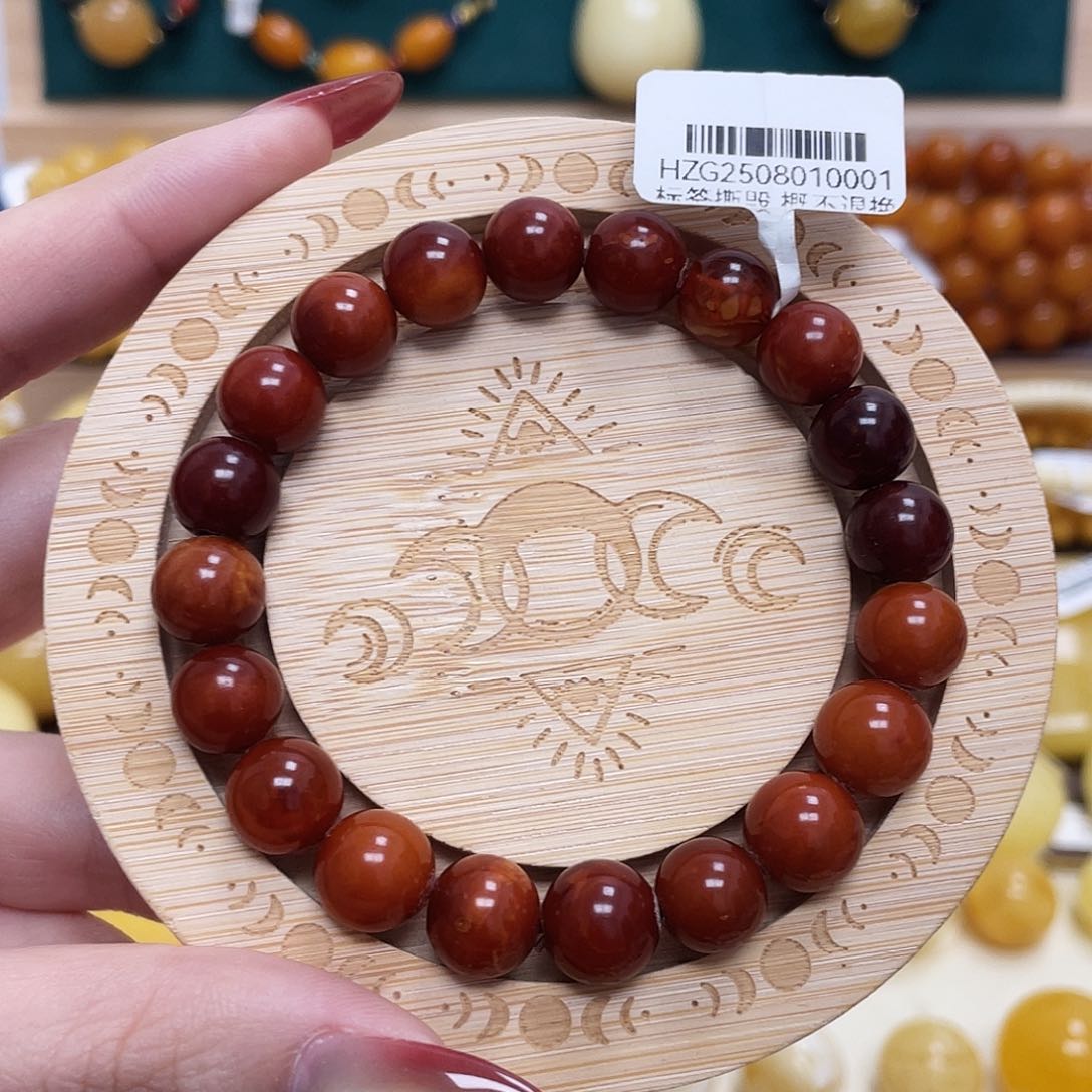 蜜蜡未镶嵌珠宝奇石10+mm圆珠带单圈 瑕