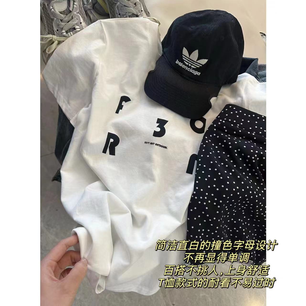 徐秋阳  潮牌字母（常规版型）春夏新款百搭时尚休闲短袖