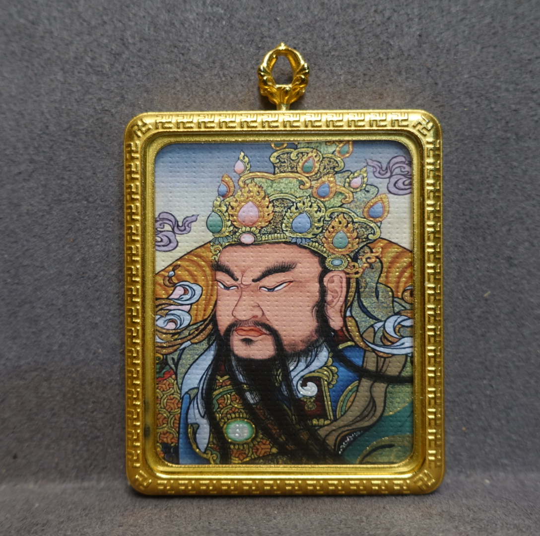 唐卡吊坠 吉祥天母 关二爷 唐卡