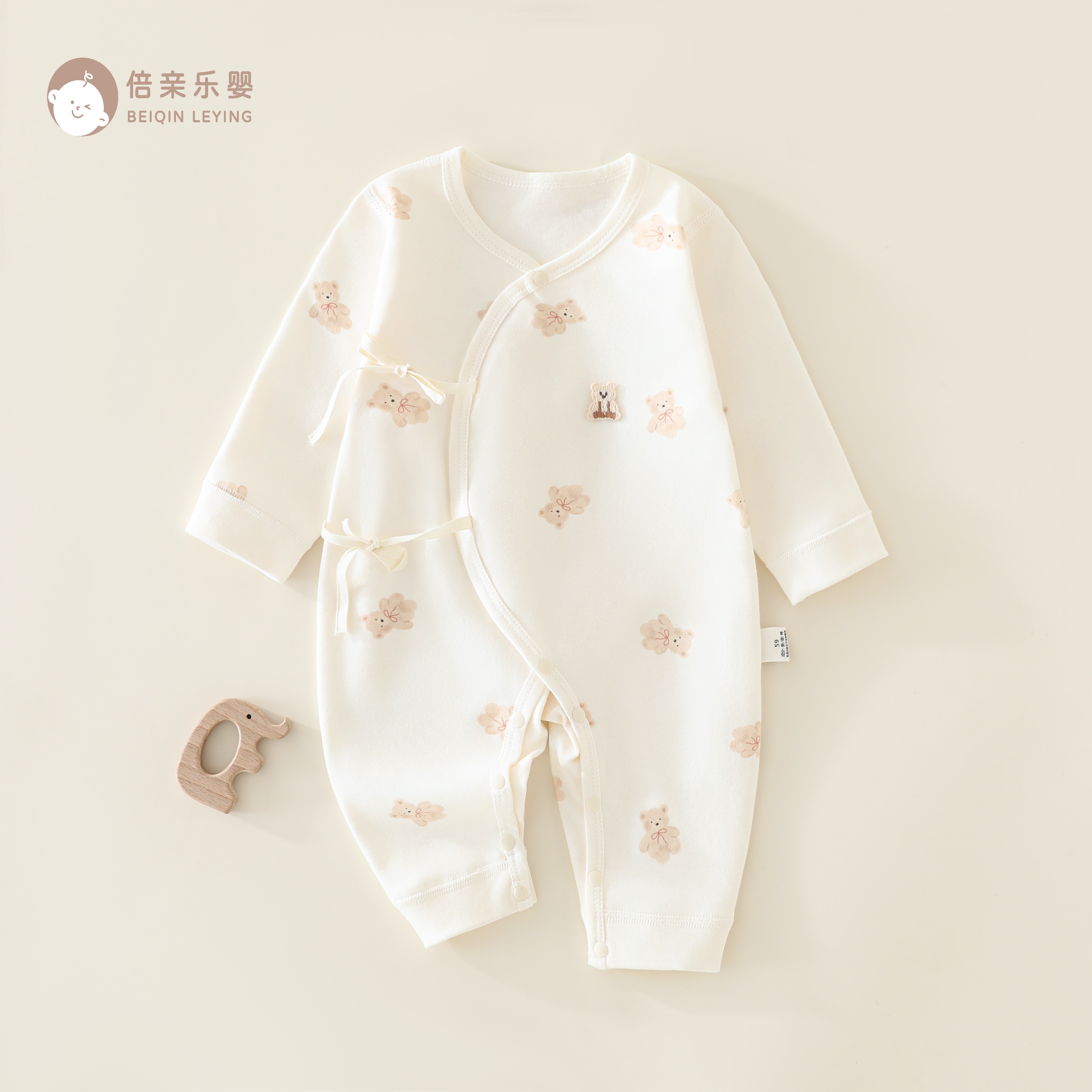 全棉纯棉新生儿蝴蝶衣春秋四季无骨A类新生婴儿和尚服连体衣