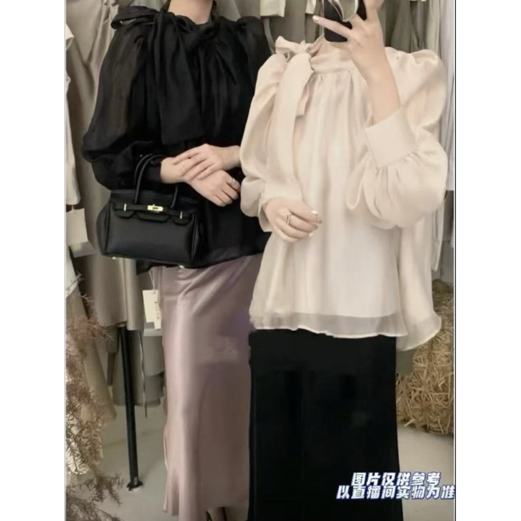 法式蝴蝶结绑带宽松设计感粉色名媛风气质套装