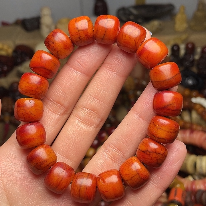 牛骨手串/手链微瑕沉血料1.4手串