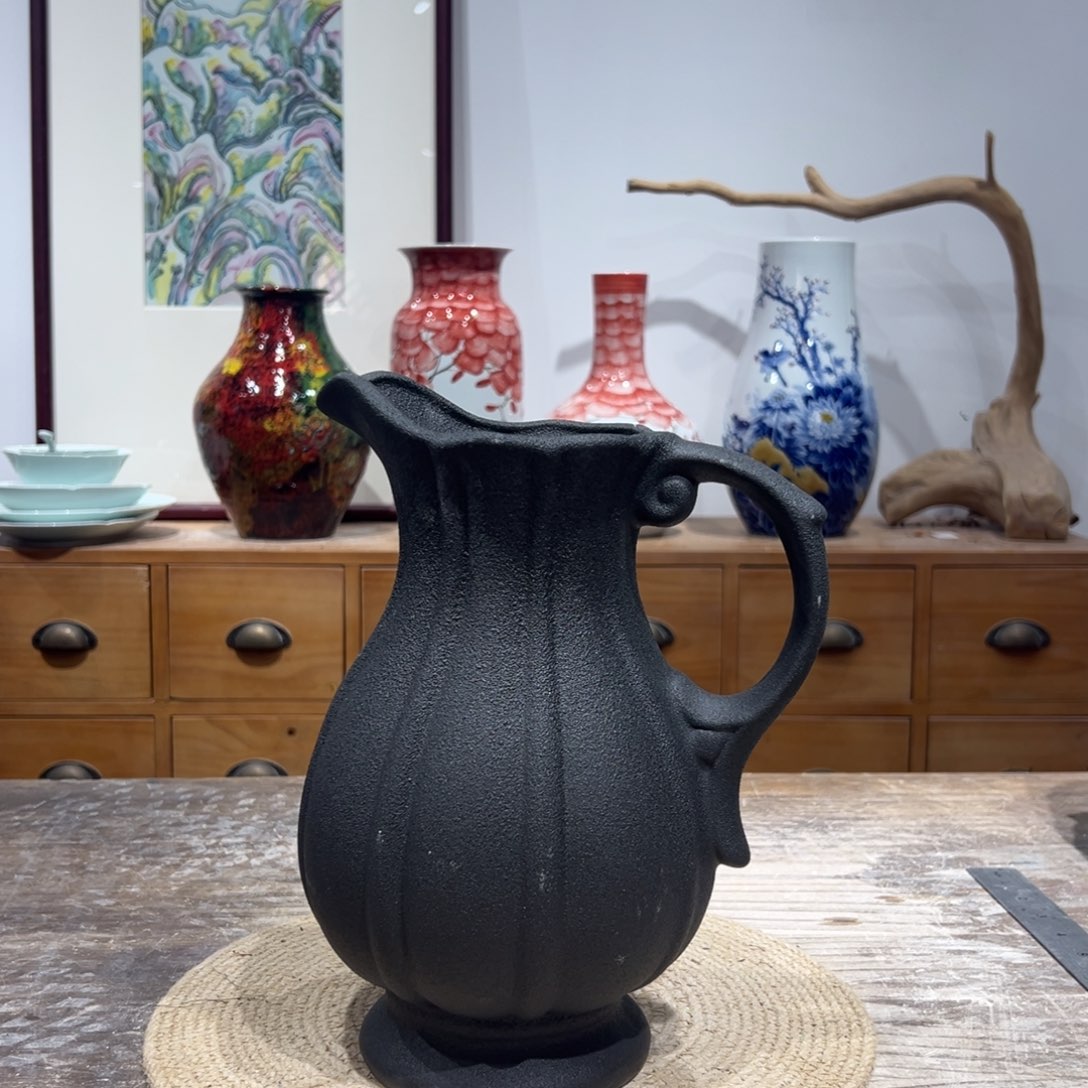 摆件陶瓷花瓶高26口10