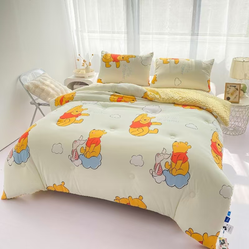 【晴美】秋衣秋裤同款面料 针织豆豆被-维尼熊