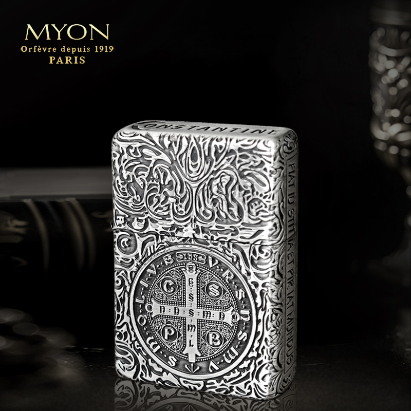 正品MYON勉牌新款M901康斯坦丁五面满雕黄铜一机一码煤油打火机