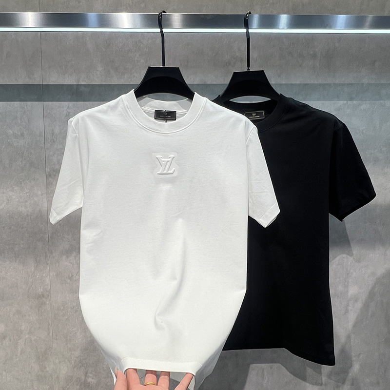 2025秋冬男士新款时尚百搭圆领T恤休闲简约刺绣潮服男装