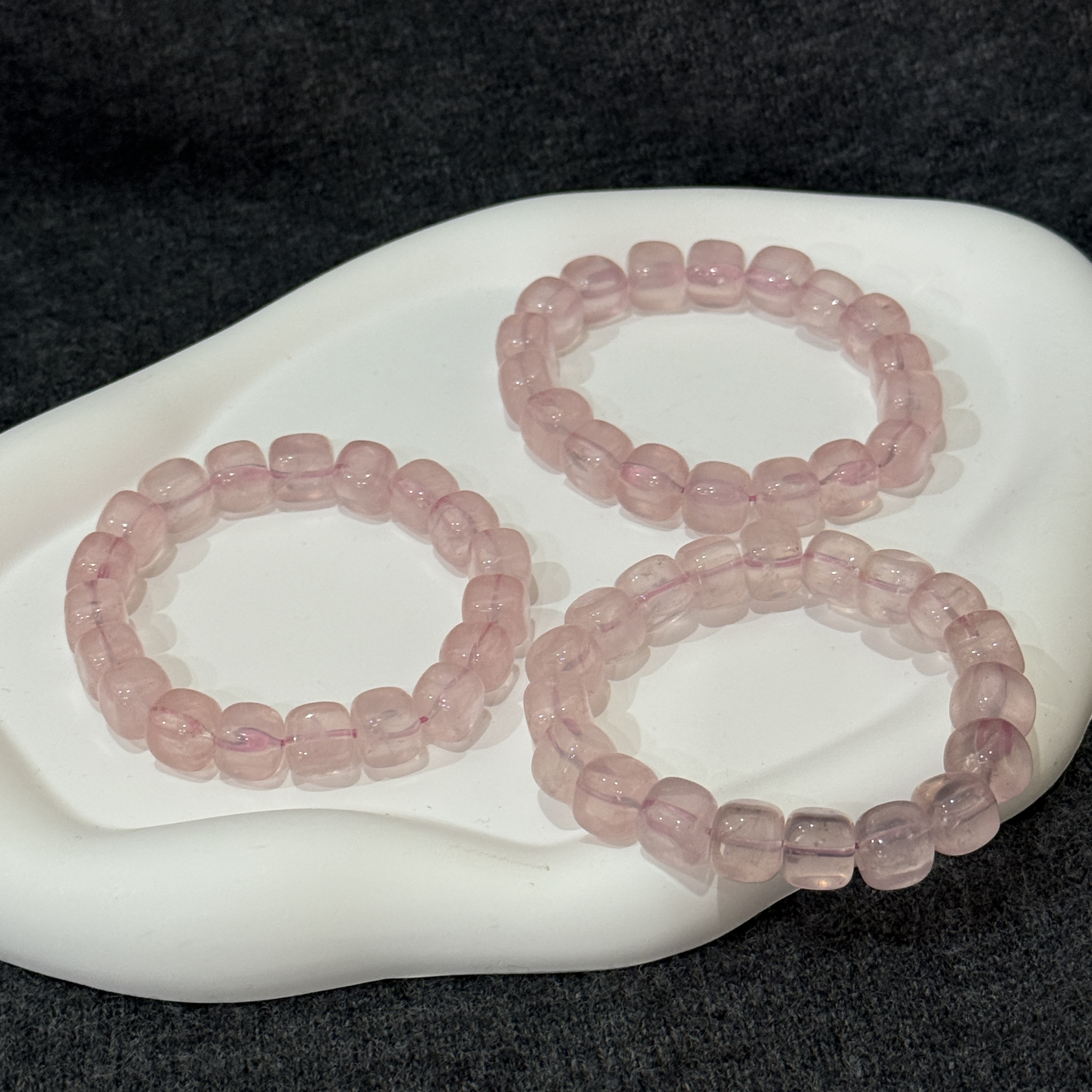 「哆啦啦」小冰糖冰橘粉10mm成品手串diy