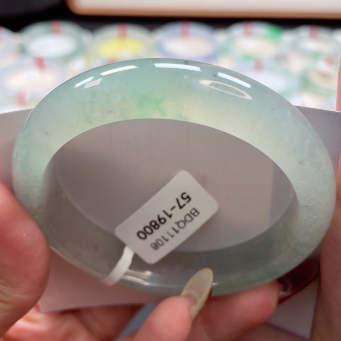 【闪购商品】翡翠手镯未镶嵌冰种起光冰晴正圈57，2号