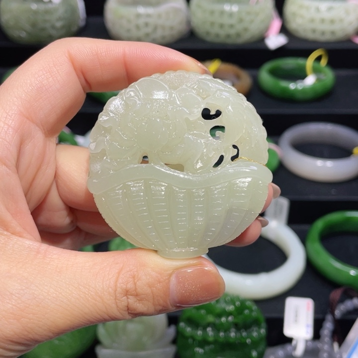 和田玉吊坠59+圈口 编号54未镶嵌