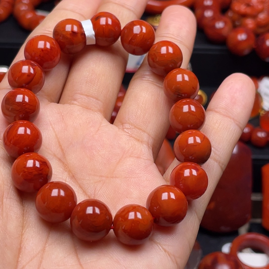 南红玛瑙珠宝奇石未镶嵌阿*单圈11➕