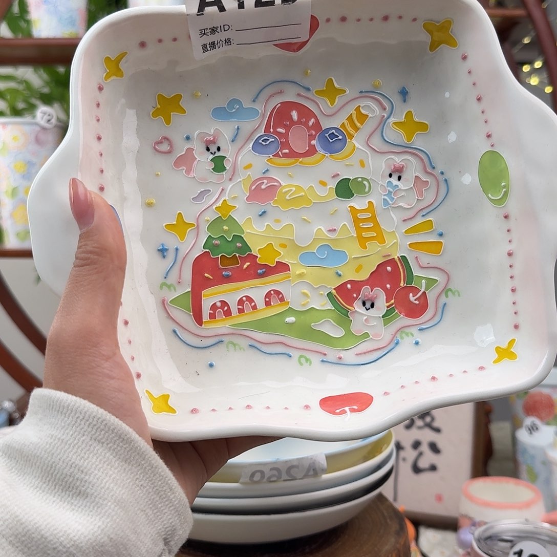 陶摆件125景德镇手绘高温釉下彩