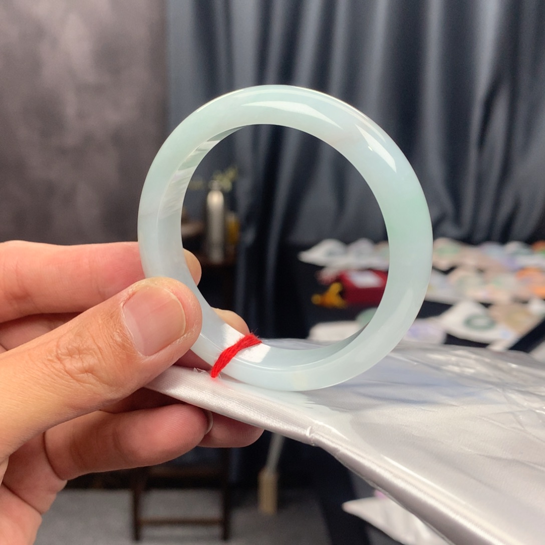 翡翠手镯未镶嵌纯天然缅甸A货翡翠手镯53-54