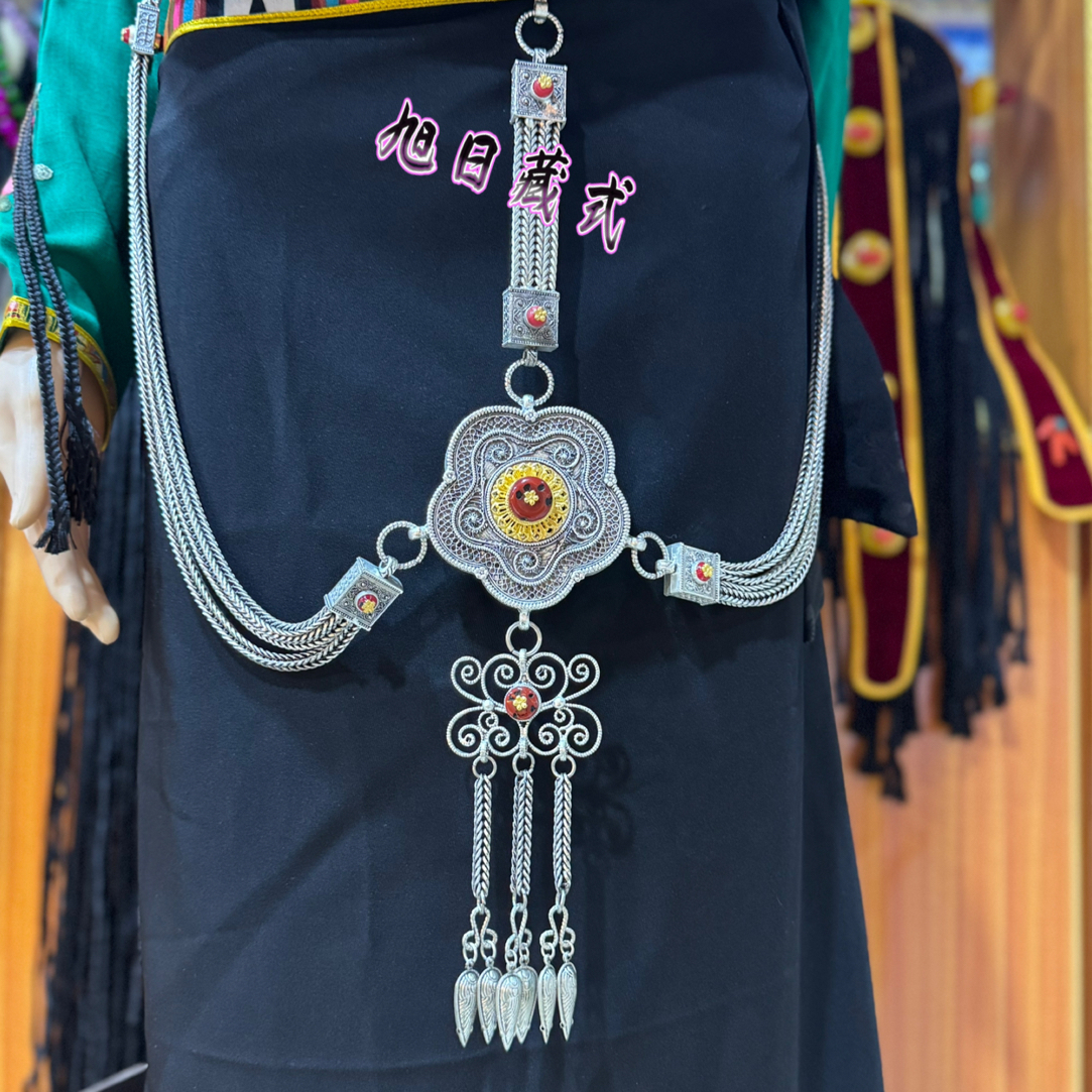 藏族西藏仿古藏式表演藏袍民族腰间配饰腰链服装饰品挂件新款