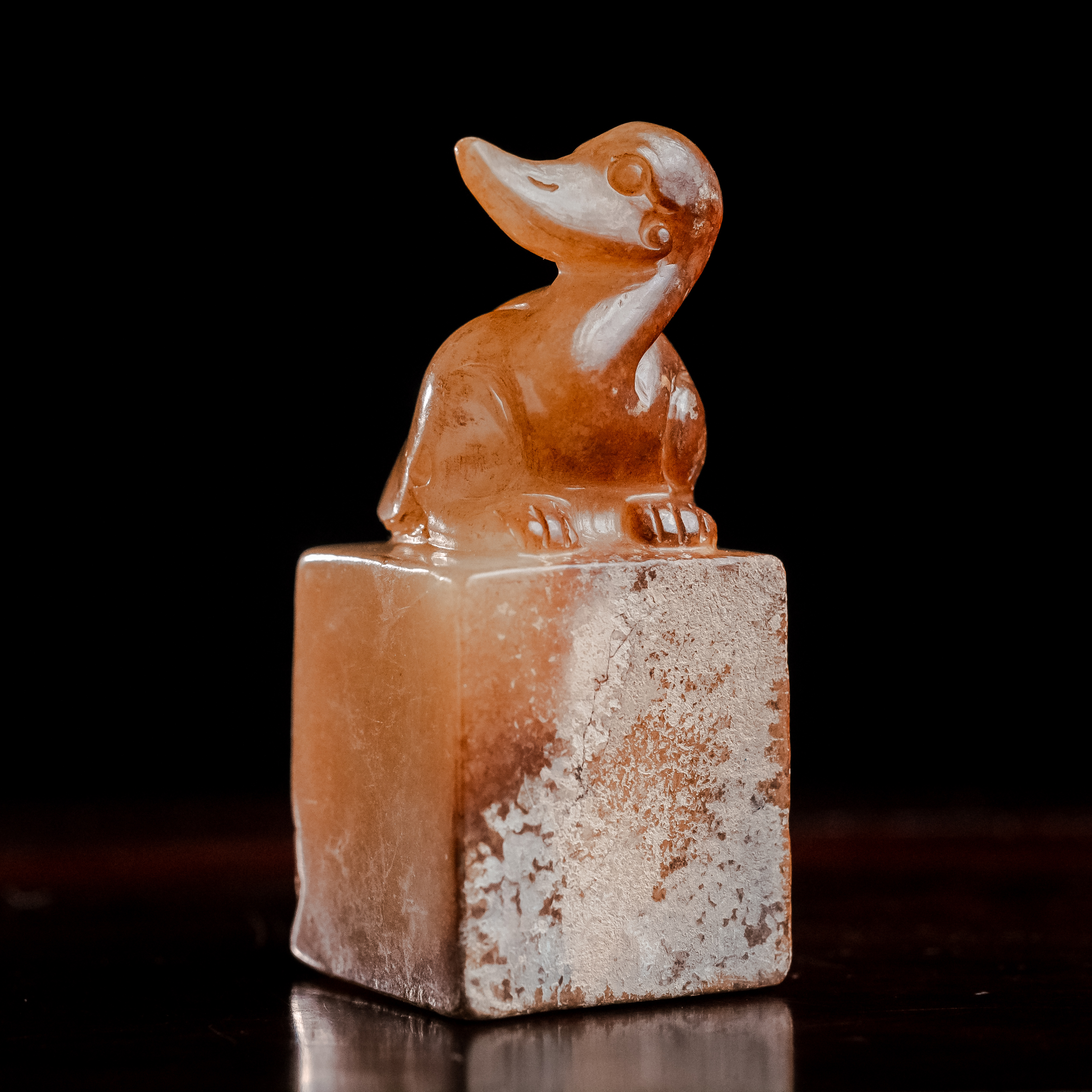 明代和田玉玉鹅印章-NX