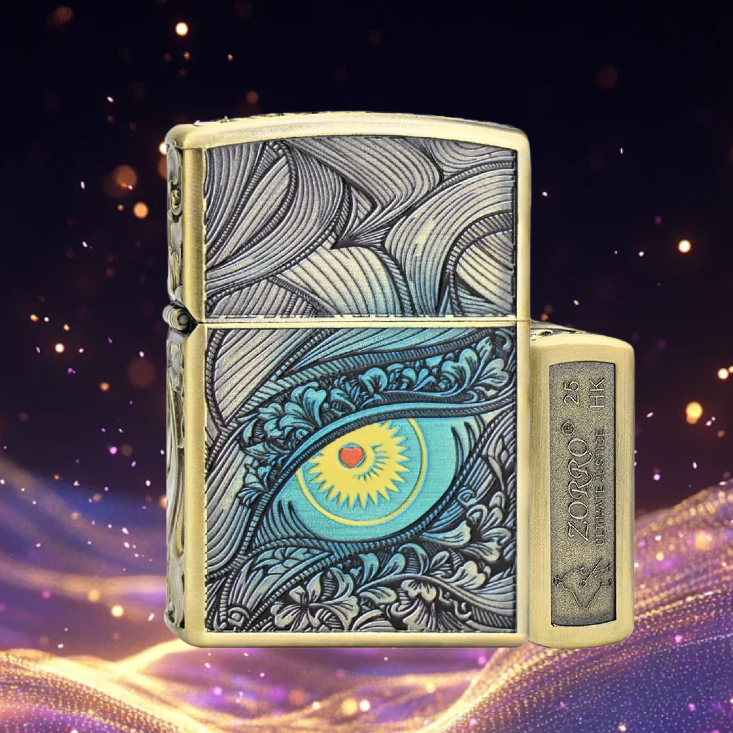 ZORRO青铜唐草含情防风打火机