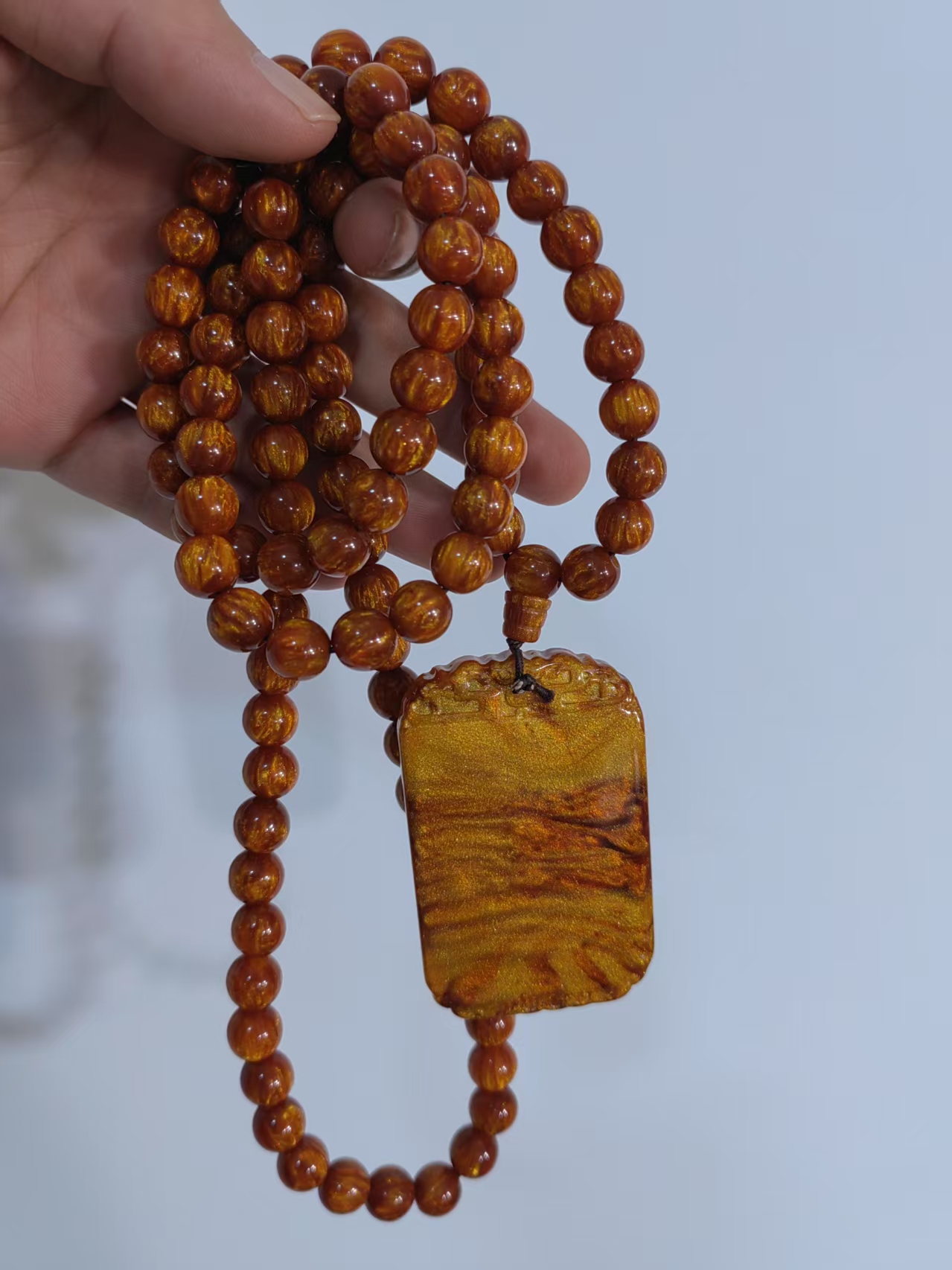 一类精品 >YW 无事牌带链  金丝楠   无礼盒