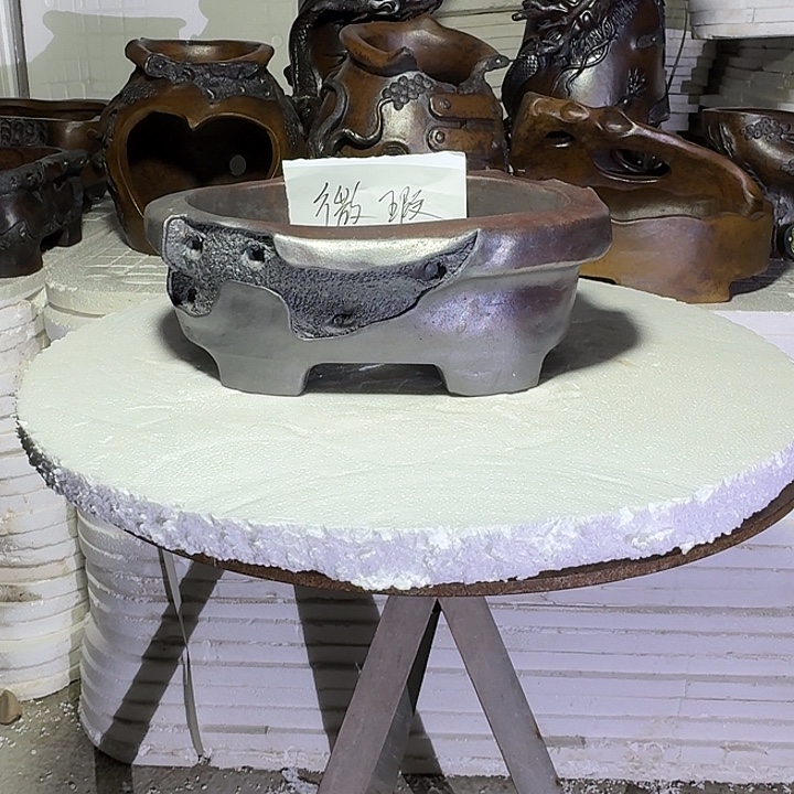 静***侯宜兴紫砂花盆盆艺