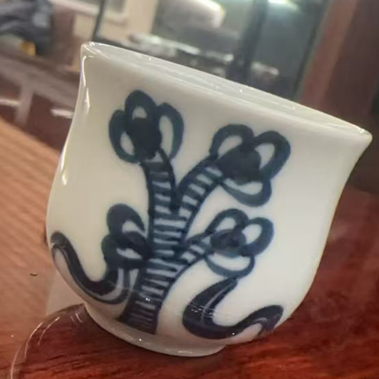 防烫双层杯陶瓷茶盏茶碗家用单个品茗杯隔热主人杯青花瓷泡茶大号