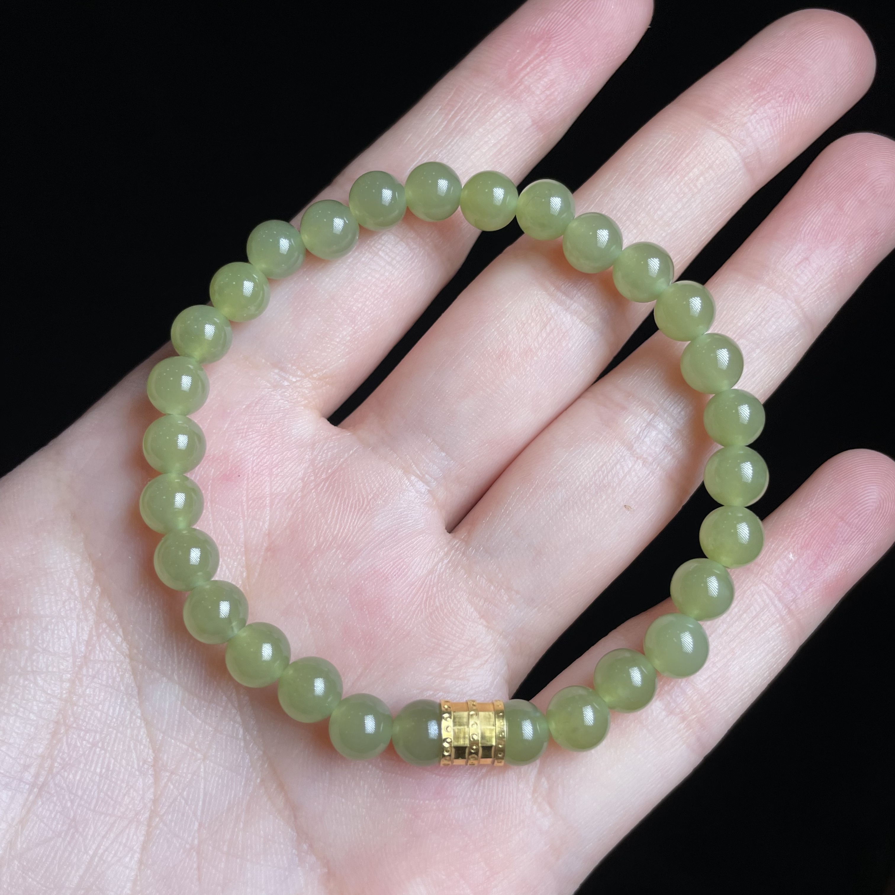 【玉氏珠宝】925银和田玉diy手串-约5mm 多样性 发一CAN060796