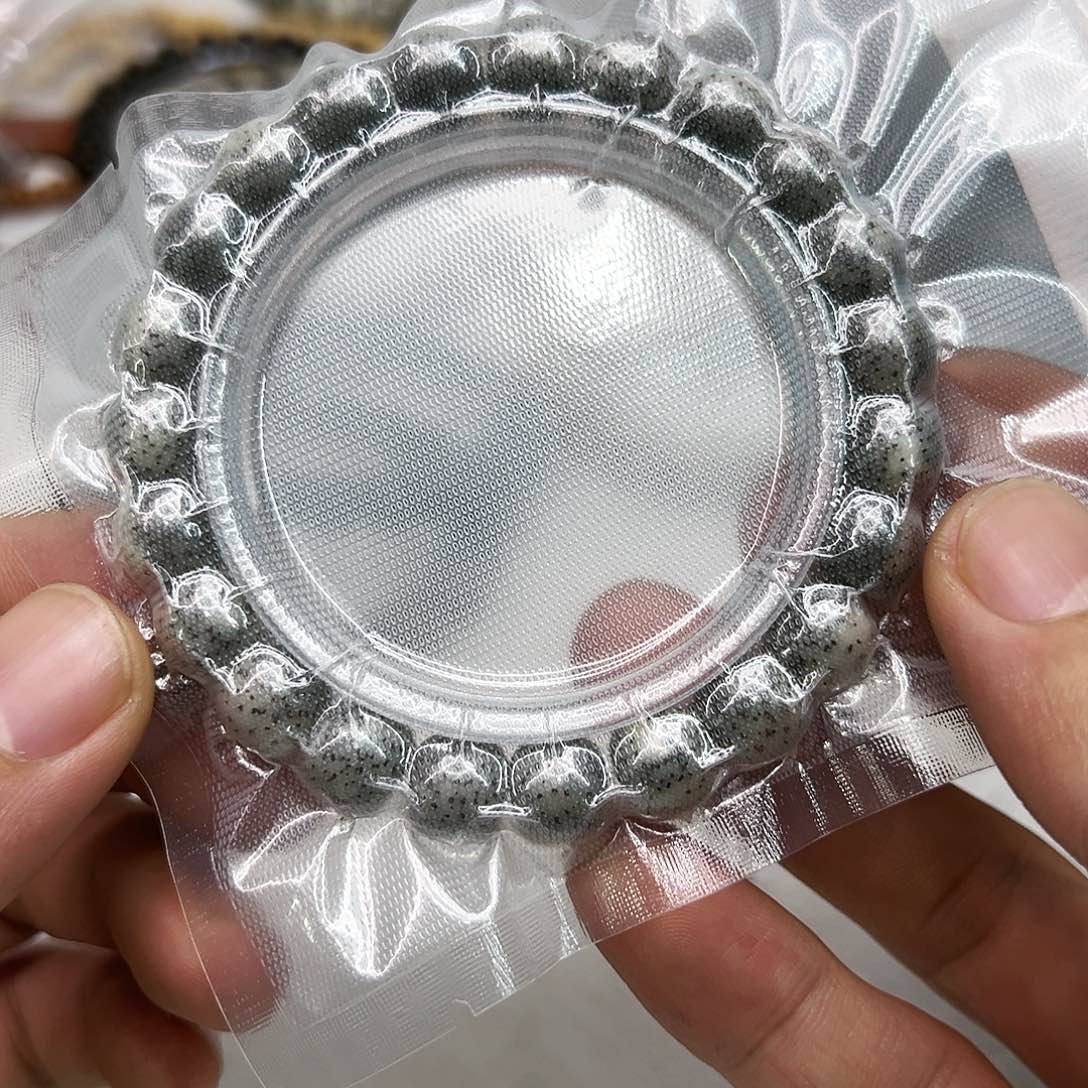 星月菩提手串113殿堂黑冰石玉星月菩提黑灰10×9