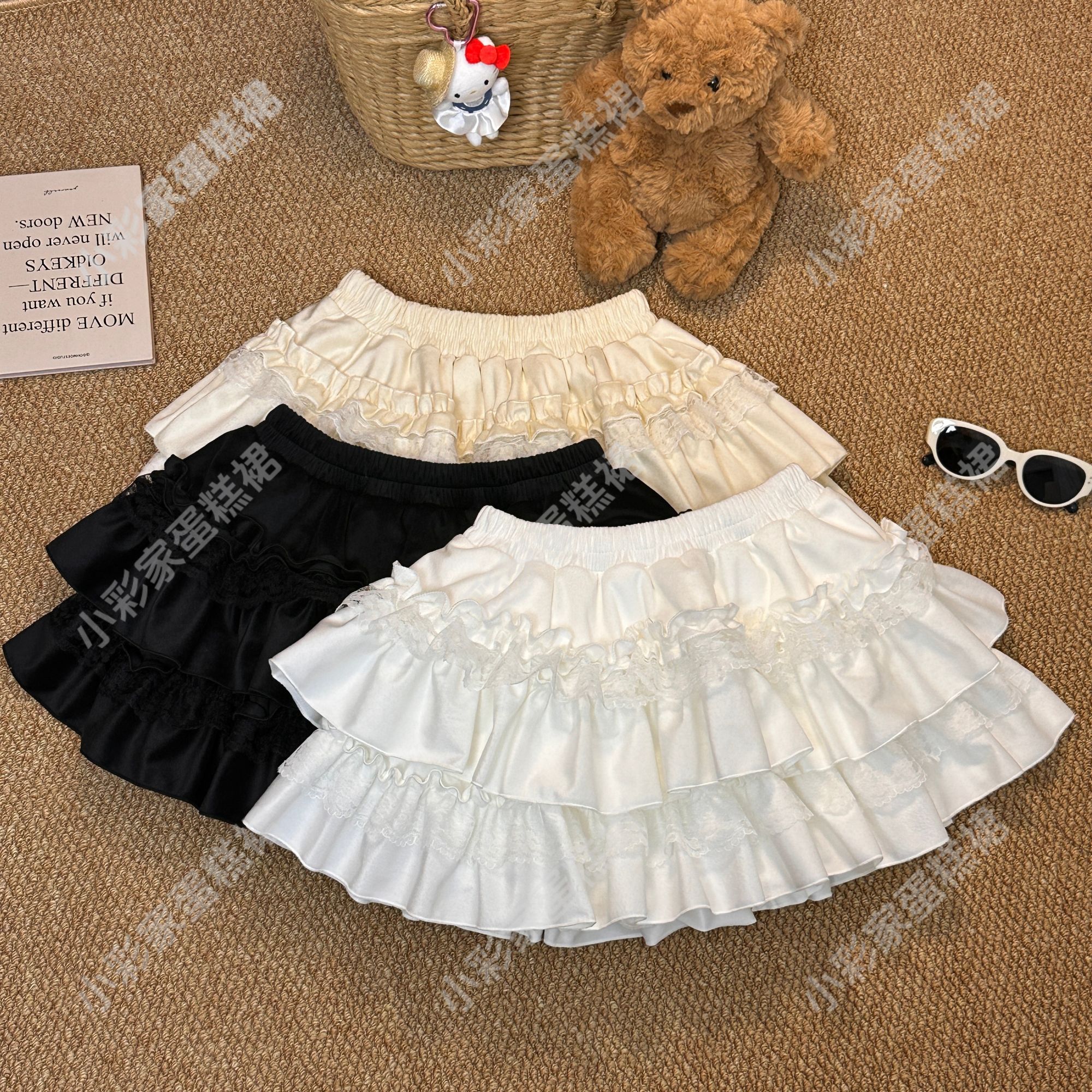 【484/485/486】百搭蛋糕裙短裙半身裙蓬蓬裙高腰韩系高腰蕾丝短裙