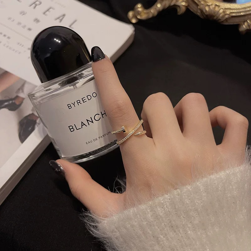 铜合金戒指 轻奢交叉戒指826