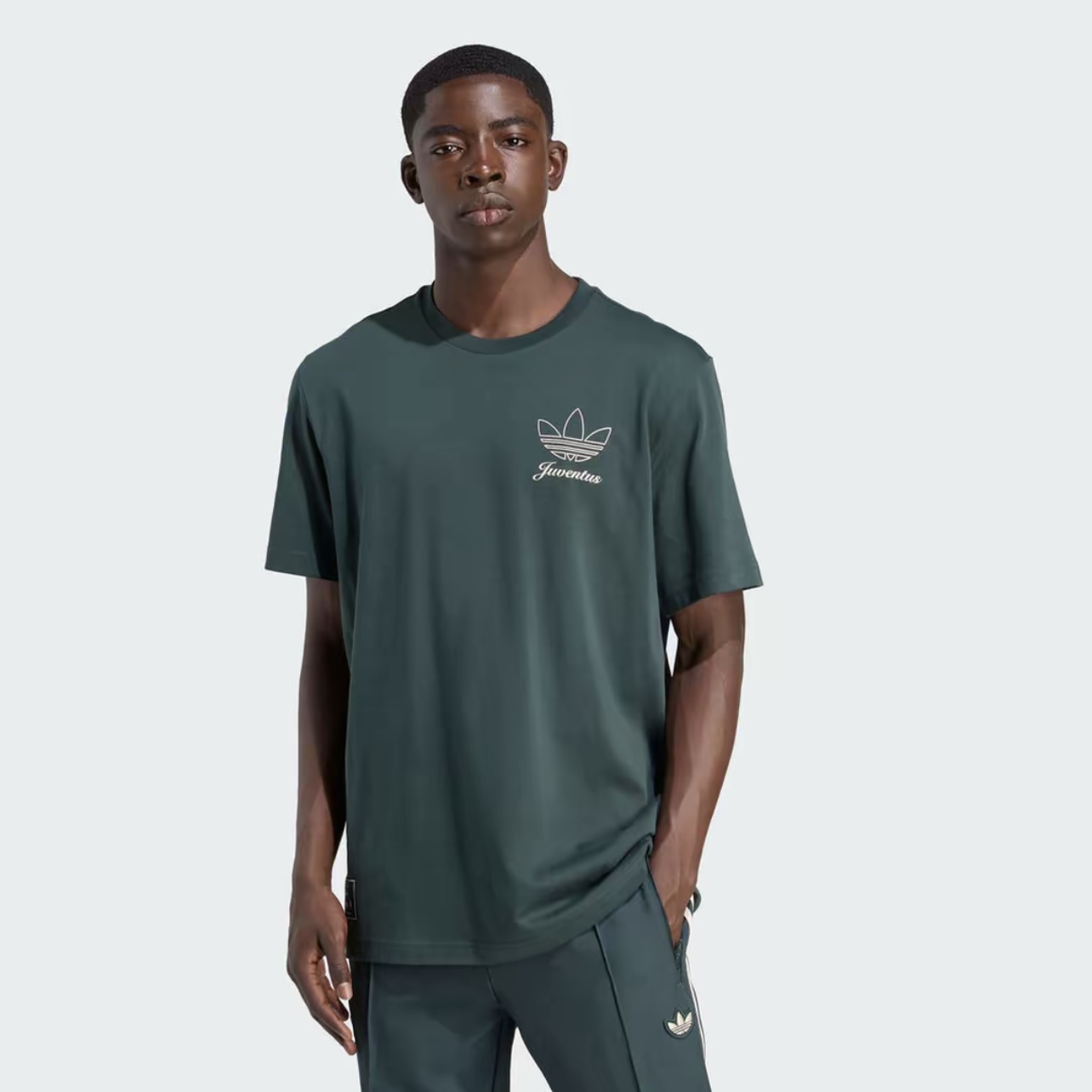 adidas阿迪达斯男子JUVE ICON GR TE运动休闲短袖T恤JM9466